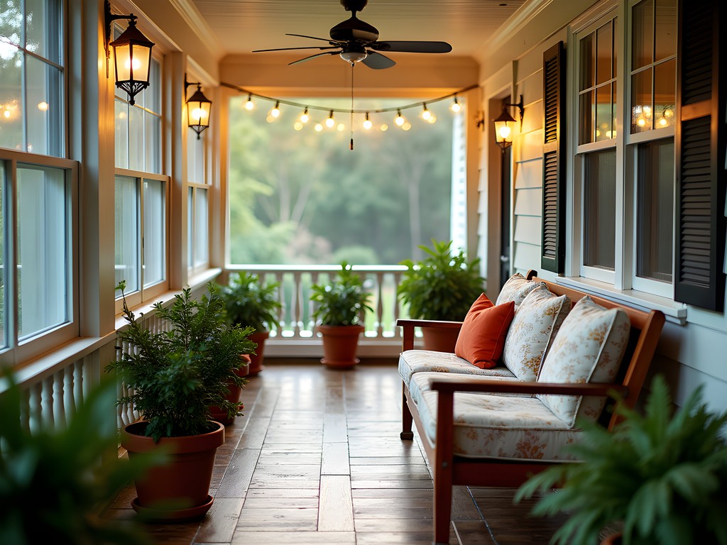 Charming screened porch with swing at historic Albany vacation rental