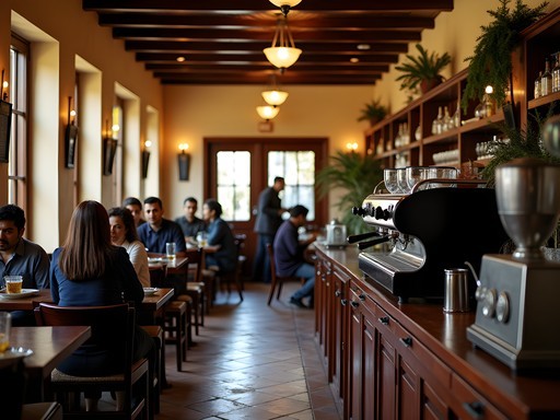 Traditional cafe in Asmara with locals enjoying espresso drinks and conversation