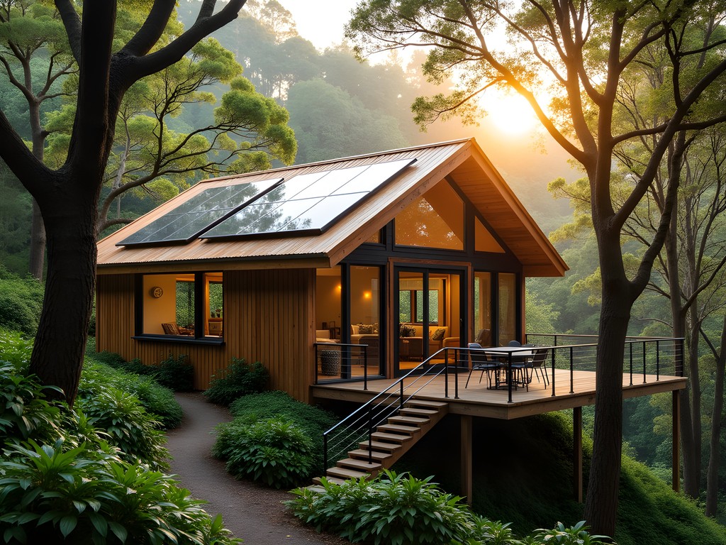 Sustainable treehouse accommodation at The Canopy Eco Lodge with morning light filtering through native New Zealand forest