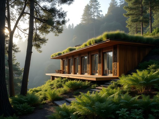 Māori-owned Te Whare Tāne eco-lodge nestled in native forest with traditional and sustainable design elements