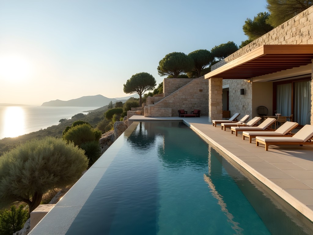 Luxury private pool villa at Elounda Peninsula Hotel overlooking the Aegean Sea
