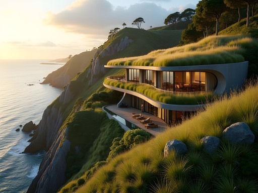 Donkey Bay Inn eco-luxury accommodation with living roof and sea views
