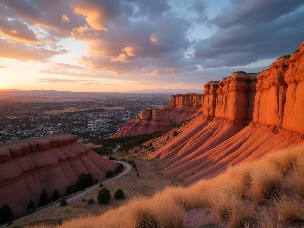 Panoramic view of Billings Rimrocks from Boothill Inn