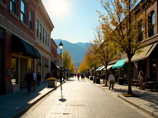 Pedestrian-friendly downtown Boise street with shops and restaurants