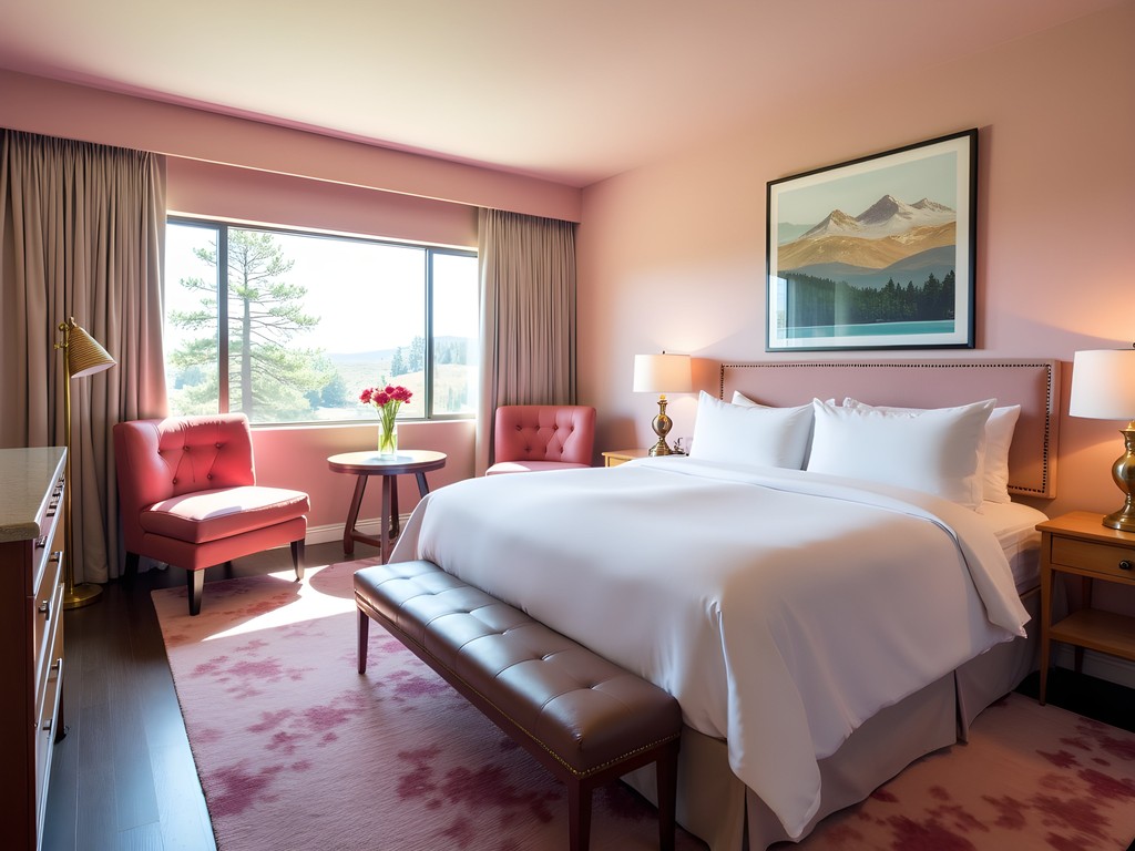 Stylish mid-century modern room interior at RSVP Motel Bozeman