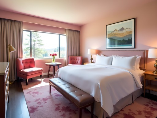 Stylish mid-century modern room interior at RSVP Motel Bozeman