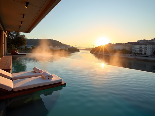 Luxury thermal pool at Four Seasons Gresham Palace with Danube views