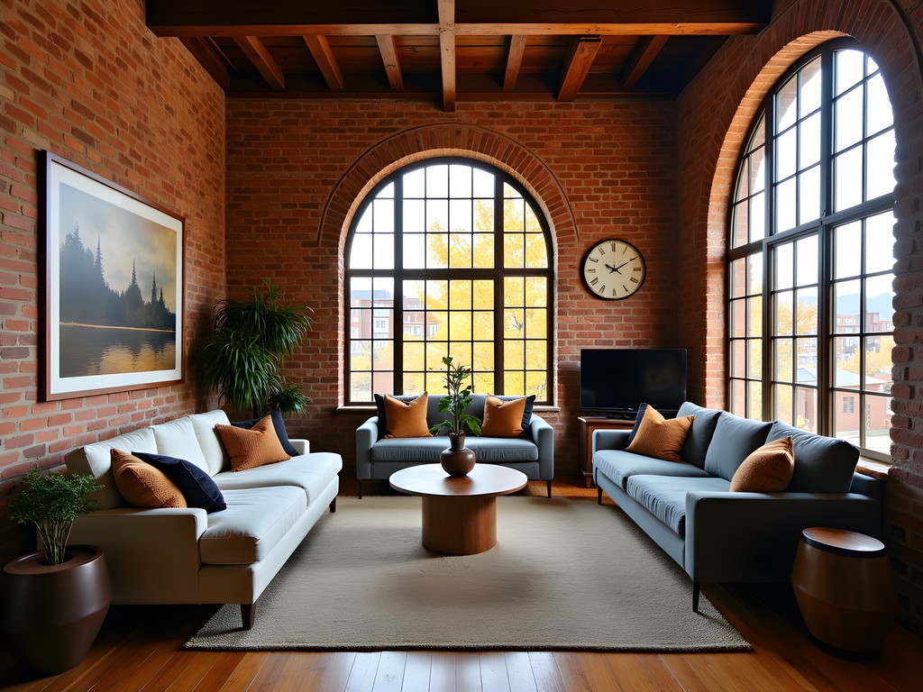 Historic brick loft accommodation in downtown Caldwell Idaho during fall season