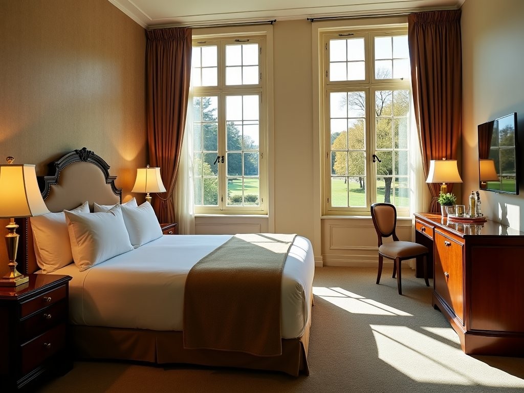 Art Deco suite interior at Brassey Hotel Canberra with morning light