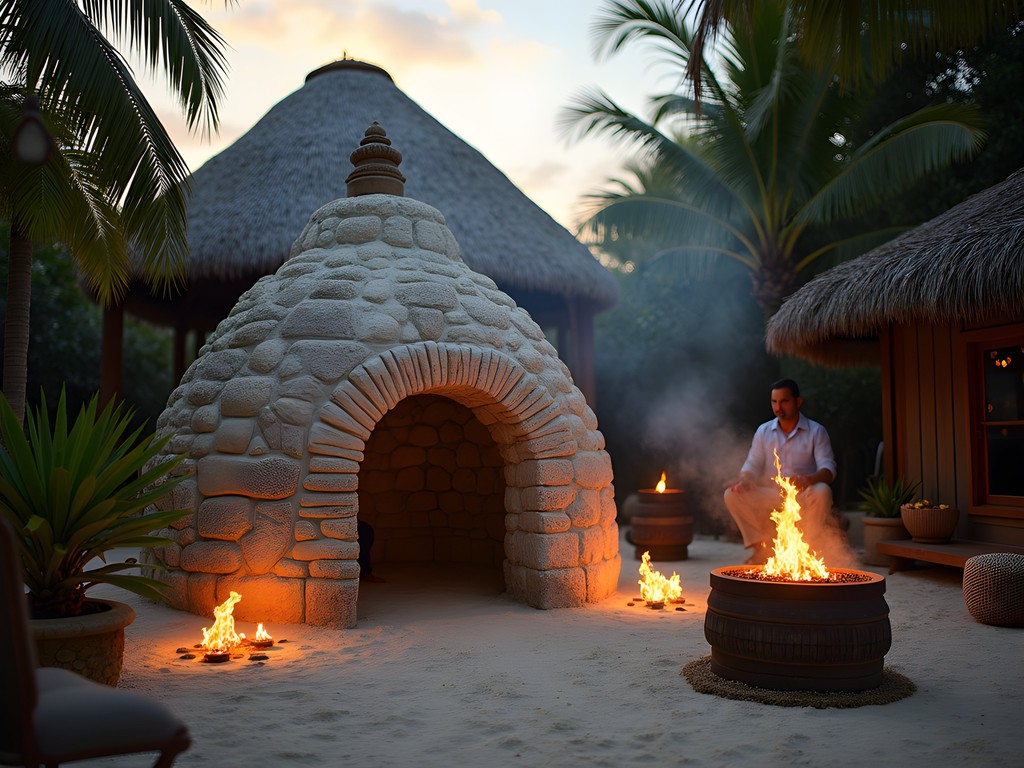 Traditional temazcal ceremony at The Ritz-Carlton Spa Reserve in Cancun