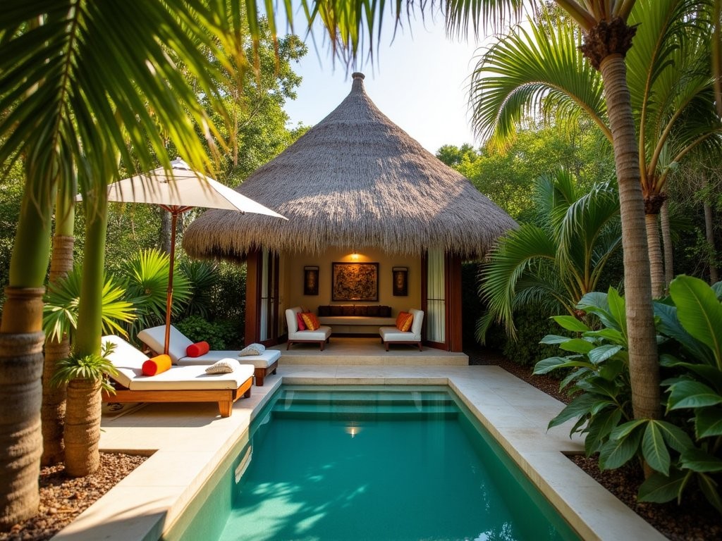 Private villa with plunge pool surrounded by lush jungle at Viceroy Riviera Maya