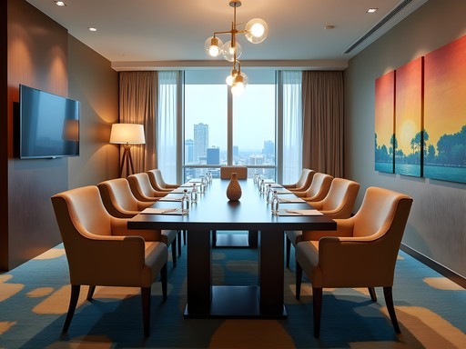 Modern meeting space at Renaissance Caracas with natural light