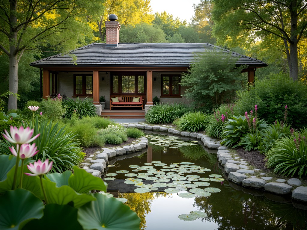Lush sustainable garden at Old Towne Bed & Breakfast in Carmel Indiana