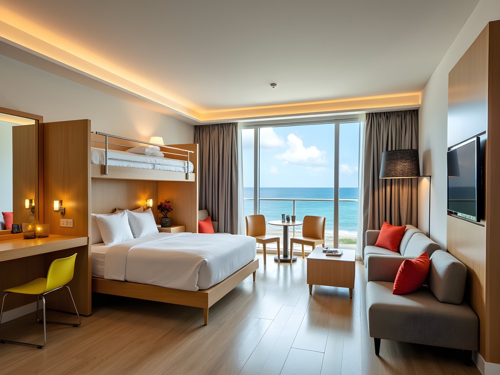 Modular family room with convertible furniture at TRYP by Wyndham Isla Verde