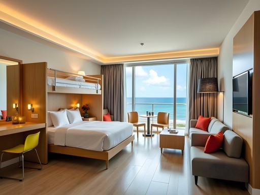 Modular family room with convertible furniture at TRYP by Wyndham Isla Verde