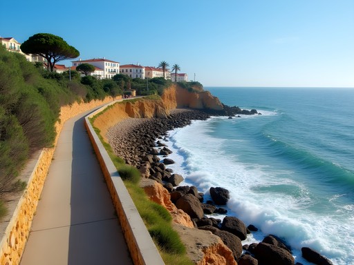 Scenic coastal path connecting Cascais neighborhoods with ocean views