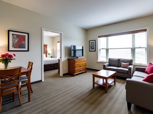 Spacious family suite in Fayetteville with separate bedroom and living areas