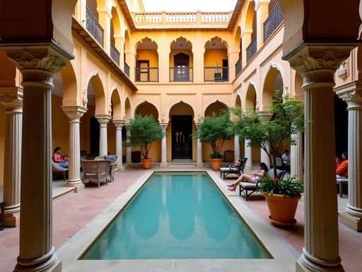 Family-friendly heritage hotel courtyard in Bani Park, Jaipur