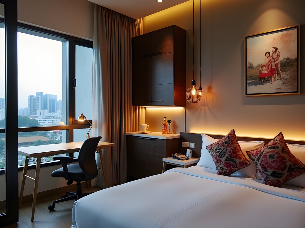 Stylish apartment-style accommodation at Morrissey Hotel Residences with workspace and city views