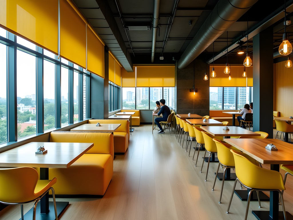 Modern coworking space at Yello Hotel Jakarta with vibrant design and business amenities