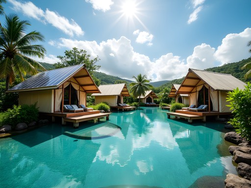 The Canopi Bintan glamping resort solar power system with safari tents