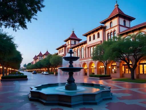 Country Club Plaza Kansas City Spanish-inspired architecture with fountain and shopping district