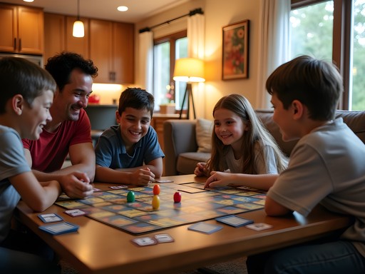Family game night in a Lee's Summit vacation rental