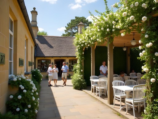 Daylesford Organic Farm's elegant stone buildings and garden restaurant in the Cotswolds