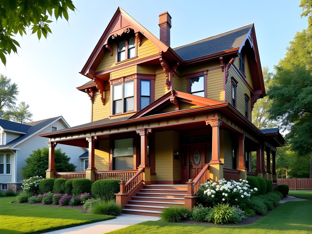 Historic Queen Anne Victorian B&B with ornate woodwork and wrap-around porch in Mandan, North Dakota