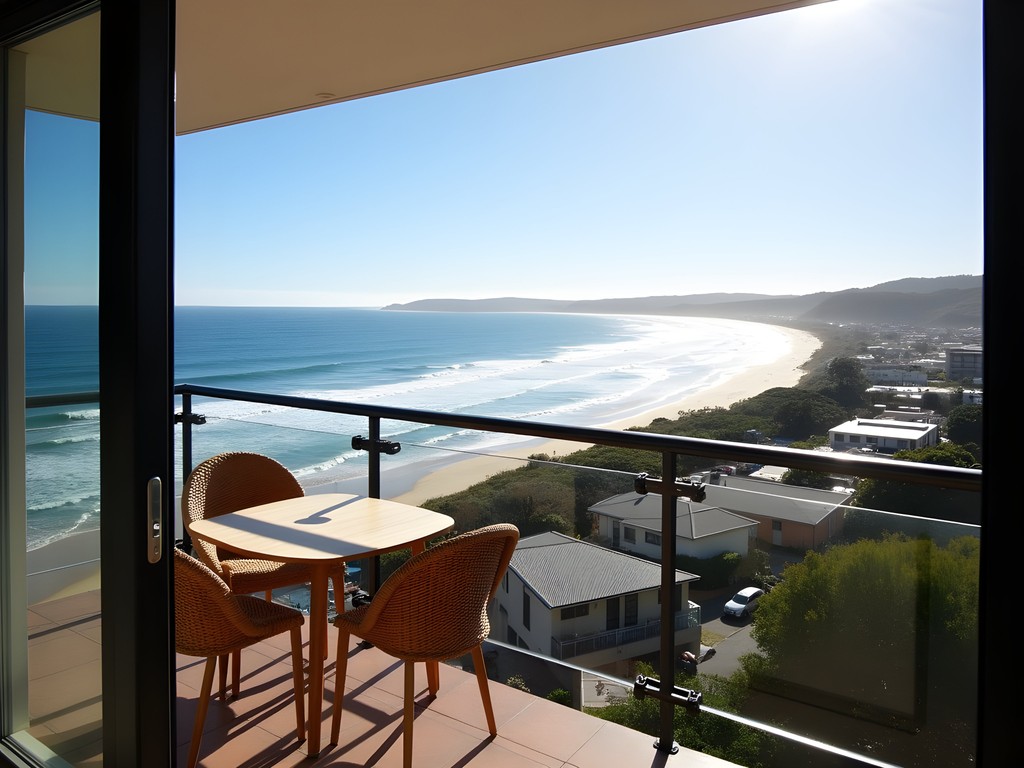 View of Lorne Beach from affordable accommodation balcony