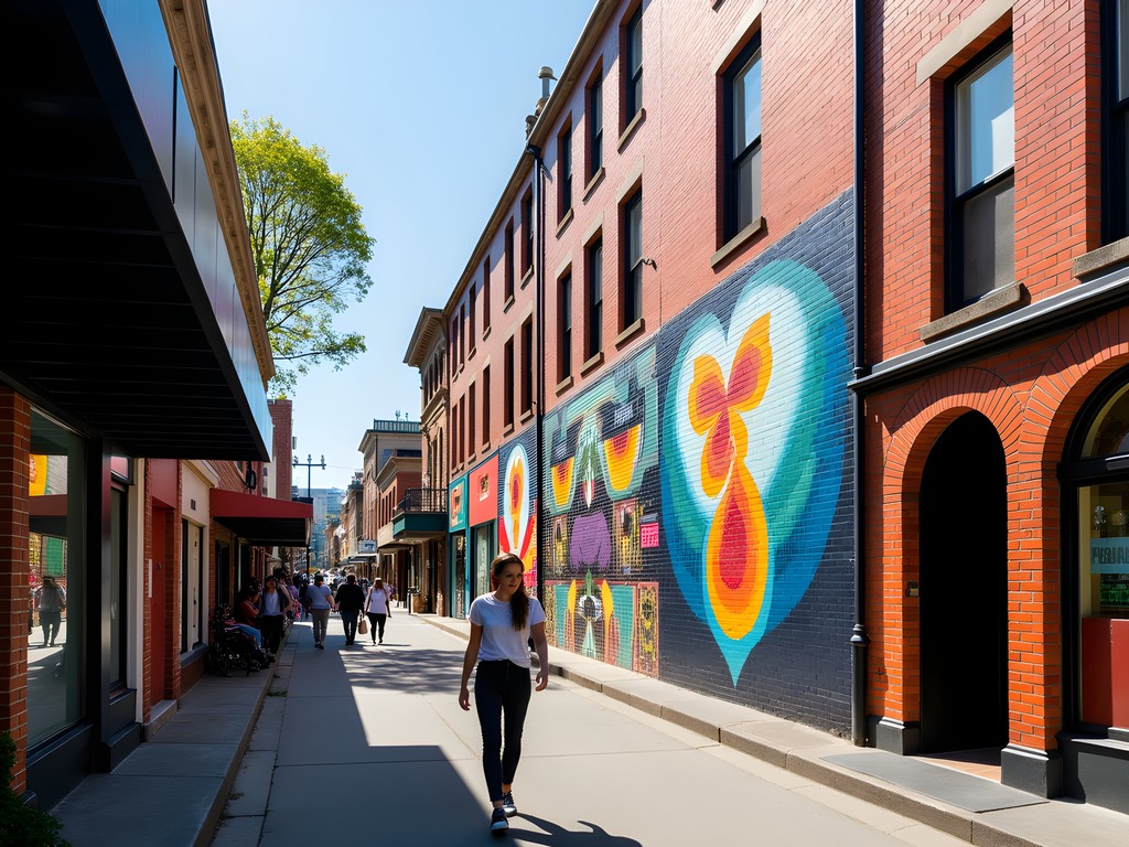 Colorful street art in Melbourne's Fitzroy neighborhood