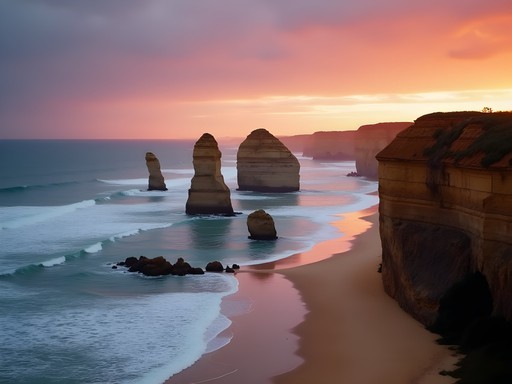 Sunrise at the Twelve Apostles with minimal tourists