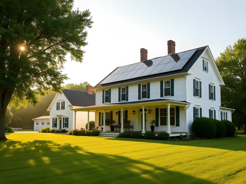 Eco-friendly farm-stay accommodation with solar panels and heritage architecture in Middletown, Delaware