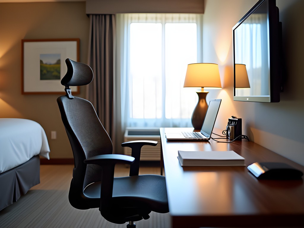 Well-designed in-room workspace in Moore, Oklahoma hotel suite