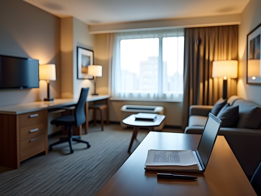 Spacious business suite at Residence Inn New Rochelle with separate work area