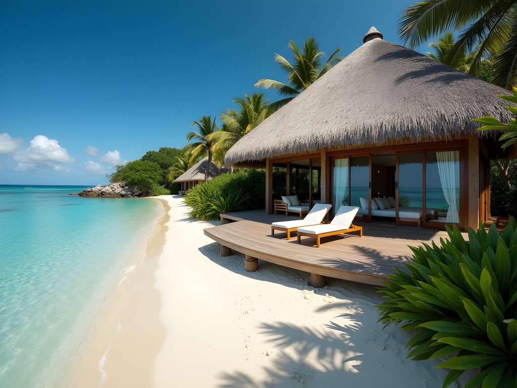 Luxury beachfront villa at Eratap Beach Resort with direct beach access