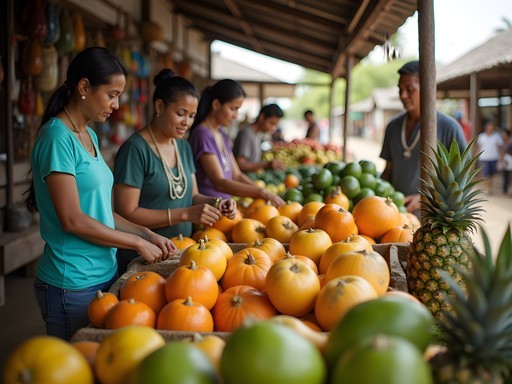 Travel blogger Timothy Jenkins exploring the colorful local market in Port Vila