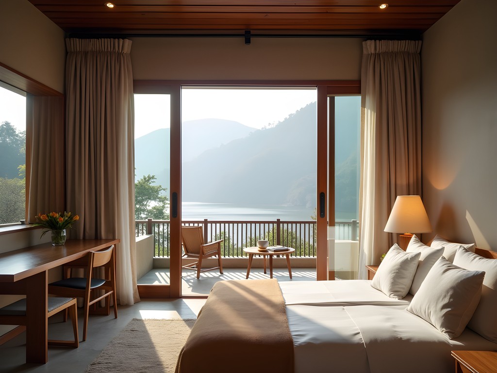 Luxury spiritual accommodation with private balcony overlooking the Ganges River in Rishikesh