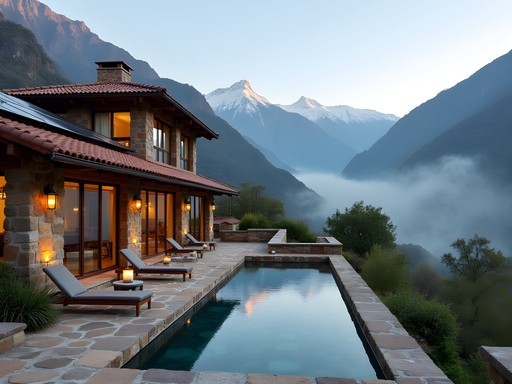 Sustainable luxury eco-lodge in Peru's Sacred Valley with traditional architecture and mountain views