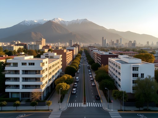 Providencia neighborhood skyline with Andes mountains backdrop in Santiago