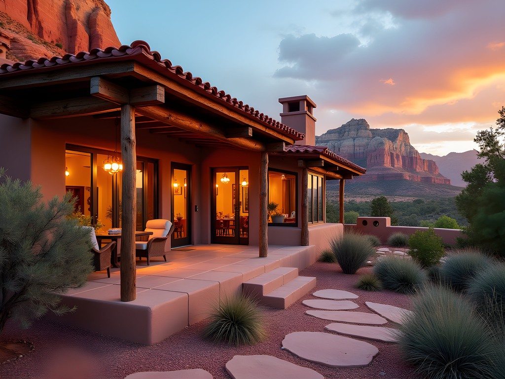 Luxury casita at Enchantment Resort with panoramic red rock views at sunrise