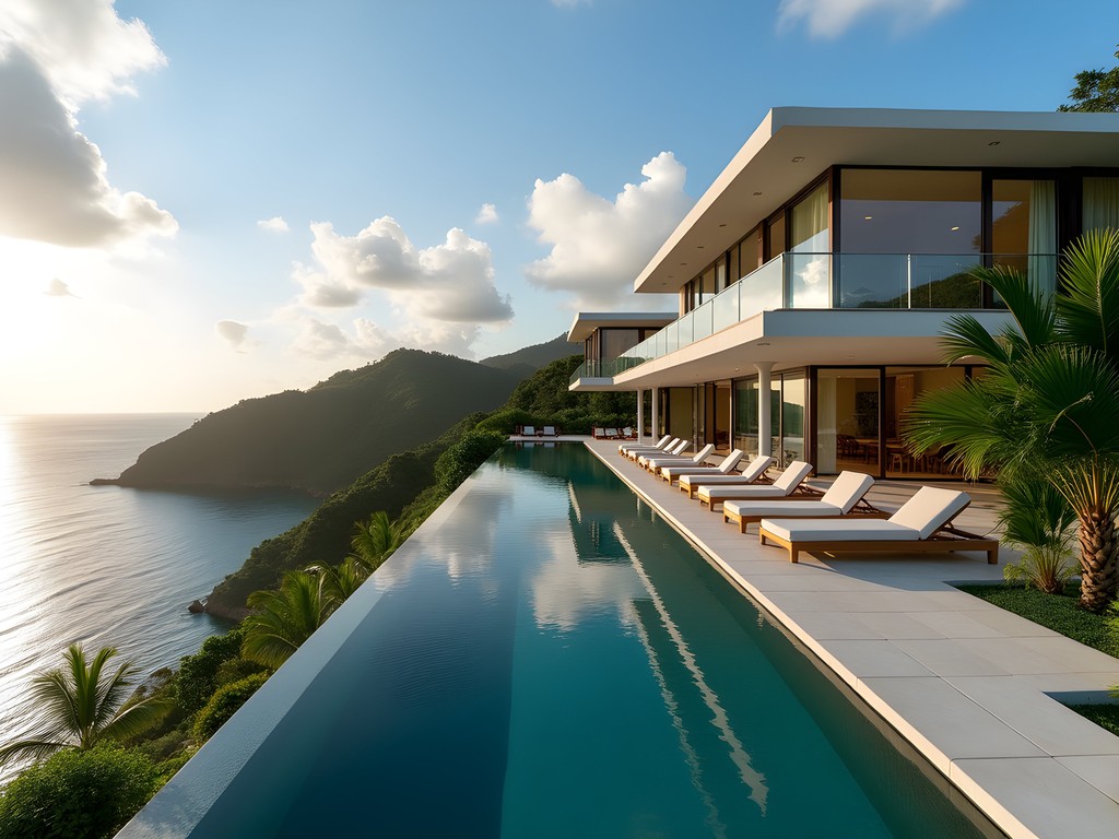Luxury infinity pool villa at Galley Bay Heights overlooking the Caribbean Sea in Antigua