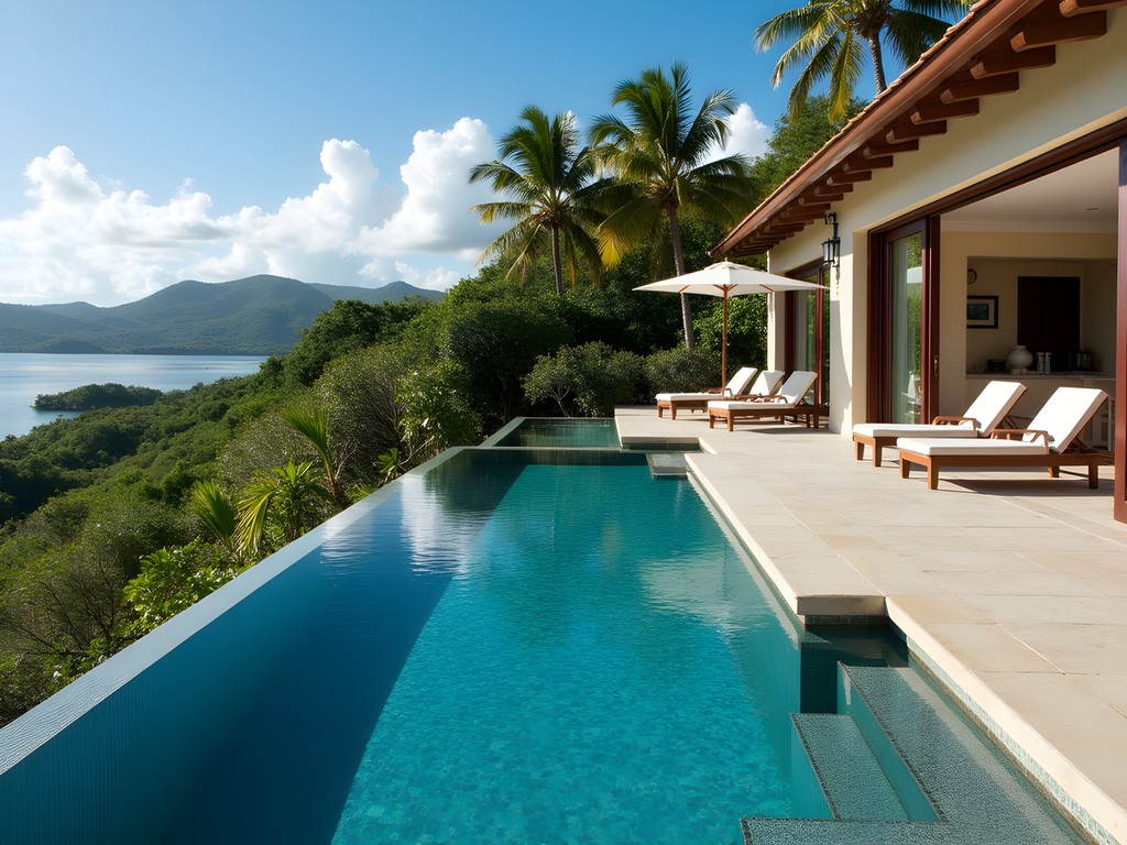 Luxury hillside villa at Sugar Ridge resort in Antigua with panoramic ocean view