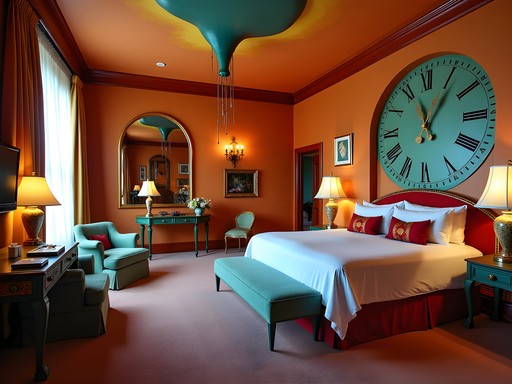 Surrealist-inspired decor in the Salvador Dalí Suite at Hotel Zamora