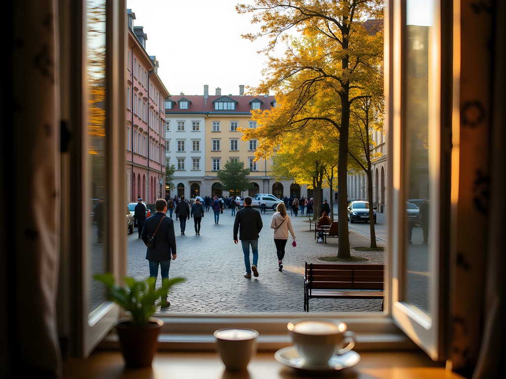 View from The Rival Hotel overlooking Mariatorget square in Stockholm's Södermalm district