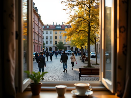 View from The Rival Hotel overlooking Mariatorget square in Stockholm's Södermalm district