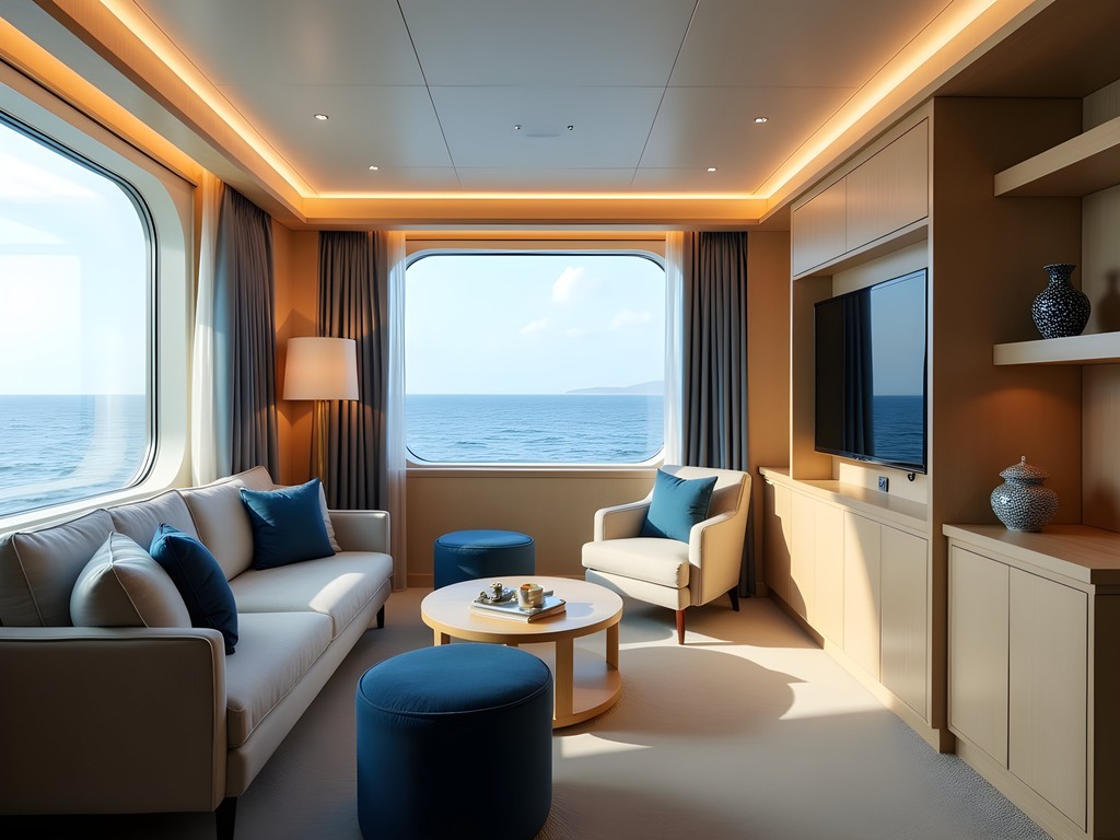 Viking Orion Penthouse Veranda Suite interior showing Scandinavian design elements