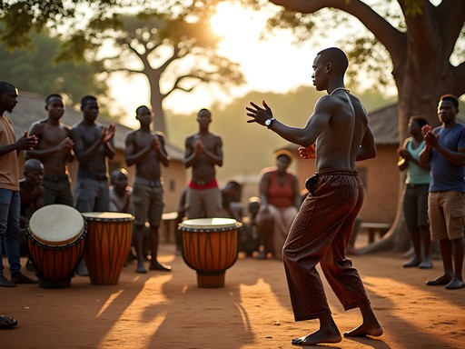 Traditional dance lesson during homestay experience near Tamale, Ghana