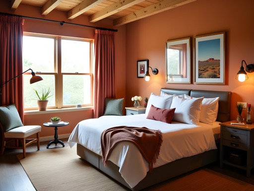 Stylish boutique hotel room at The Graduate Tempe with southwestern decor