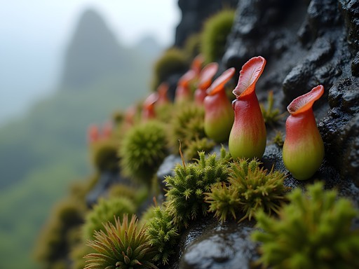 Unique plant life on tepui summit showing biodiversity
